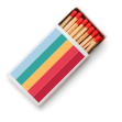 Illustration of matchbox in CicloZone brand colours