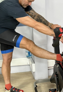 Darren Lee, a trainer on Ciclozone, an indoor cycling app