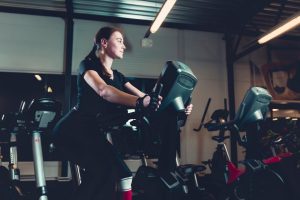 Mel Thomas, a trainer on Ciclozone, an indoor cycling app