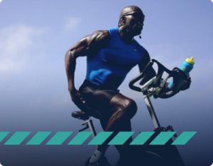 Mel Thomas, a trainer on Ciclozone, an indoor cycling app