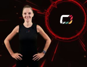 Sarah Stokes, a trainer on Ciclozone, an indoor cycling app