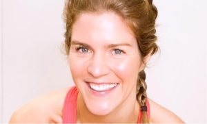 Fiona Dutton, a trainer on Ciclozone, an indoor cycling app